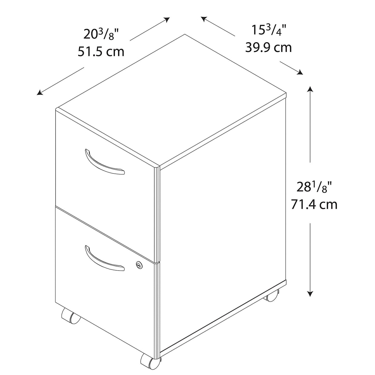 Natural Cherry 2-Drawer Mobile Filing Cabinet G23550
