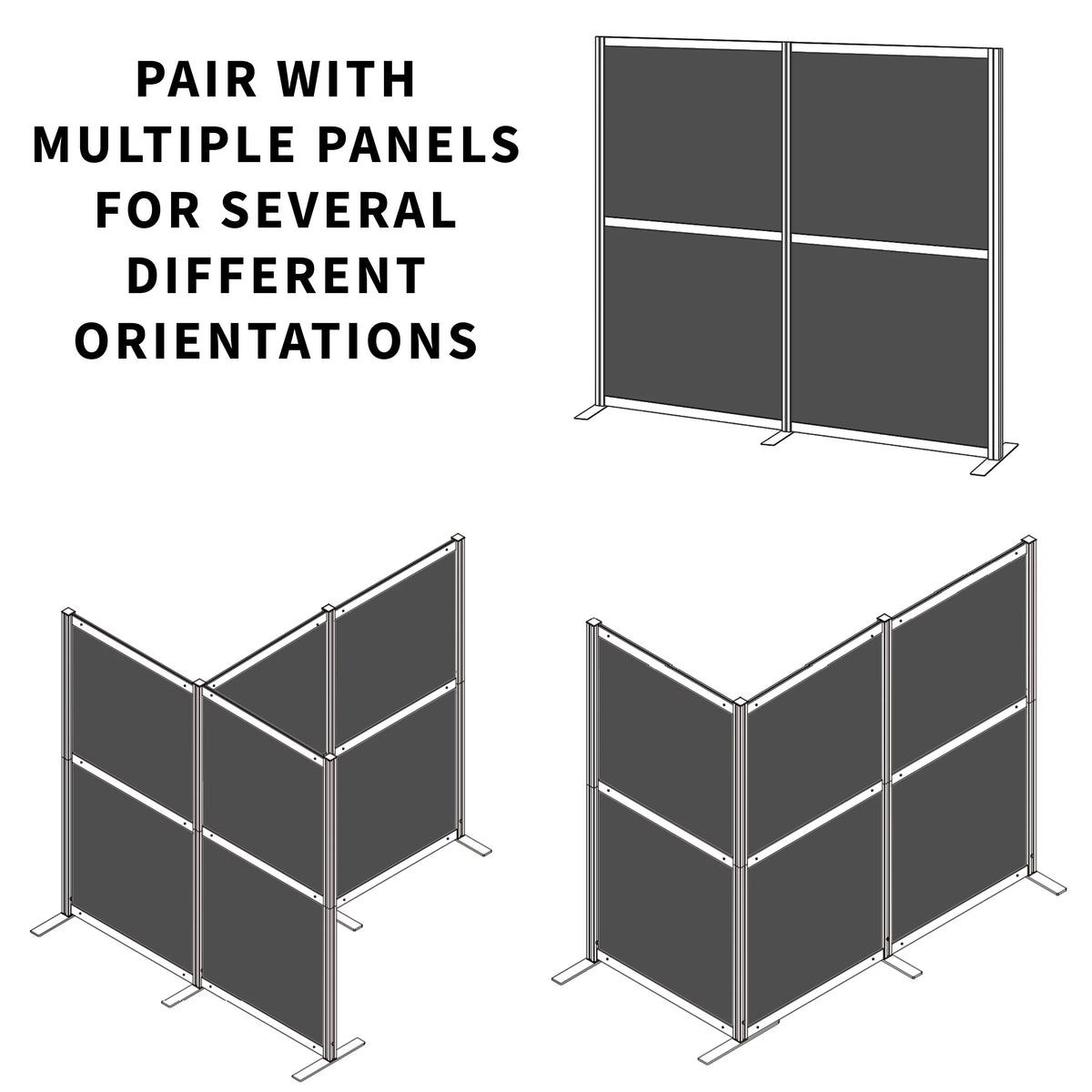 T-Shaped Modular Wall System, 4 PET Panels I244357