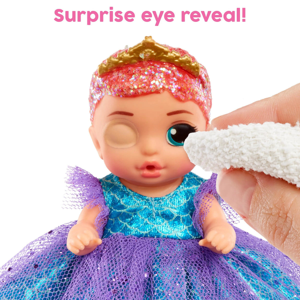 Baby Born Surprise Small Dolls Series 9 with 3 Water Surprises, Princess-Themed Dress, Color Change Diaper, Castle Packaging Z2612