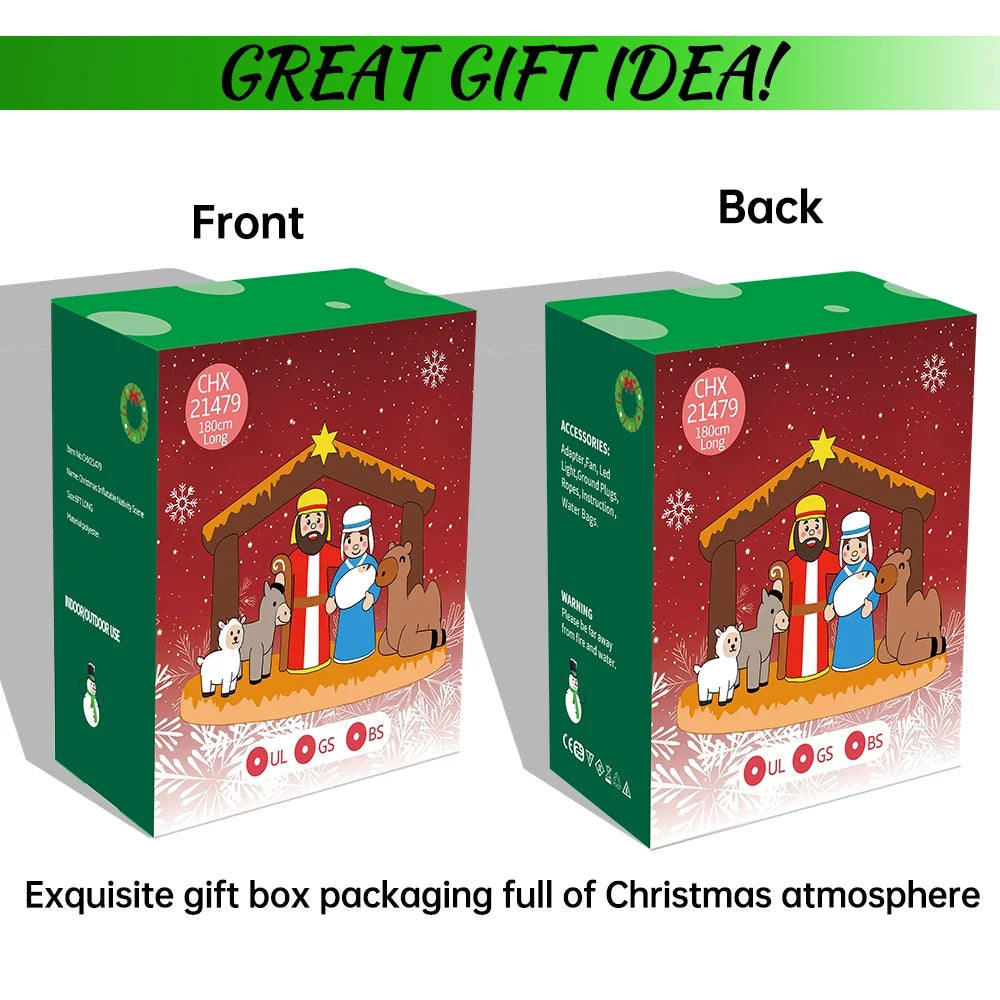 6ft Christmas Inflatables Nativity Scene with Build-in LEDs G867