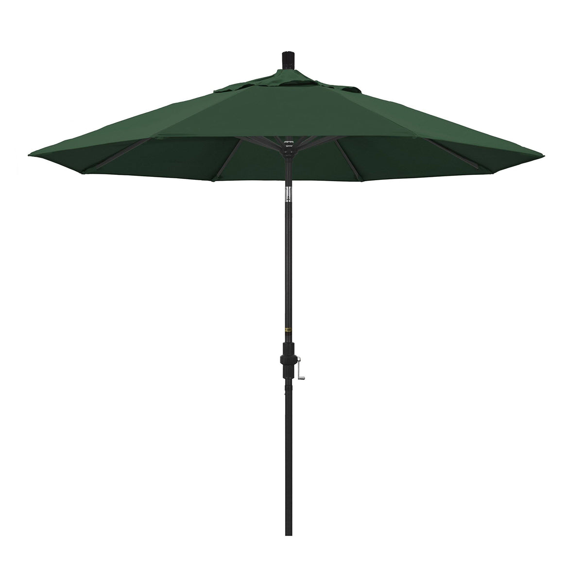9 ft. Aluminum Market Umbrella Collar Tilt Matted Black Olefin Hunter Green D957262