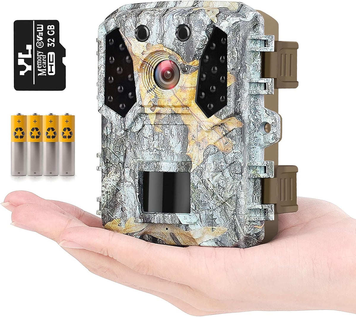 1080P 16MP Mini Hunting Trail Camera with 16GB SD Card and 4 Batteries, Pack of 2 Y574012
