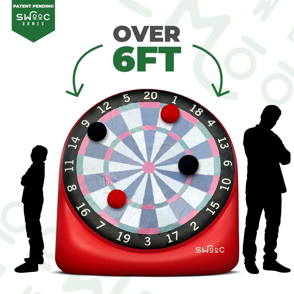 Giant Inflatable Outdoor Dartboard with Soccer Balls, Air Pump & Score Card D252