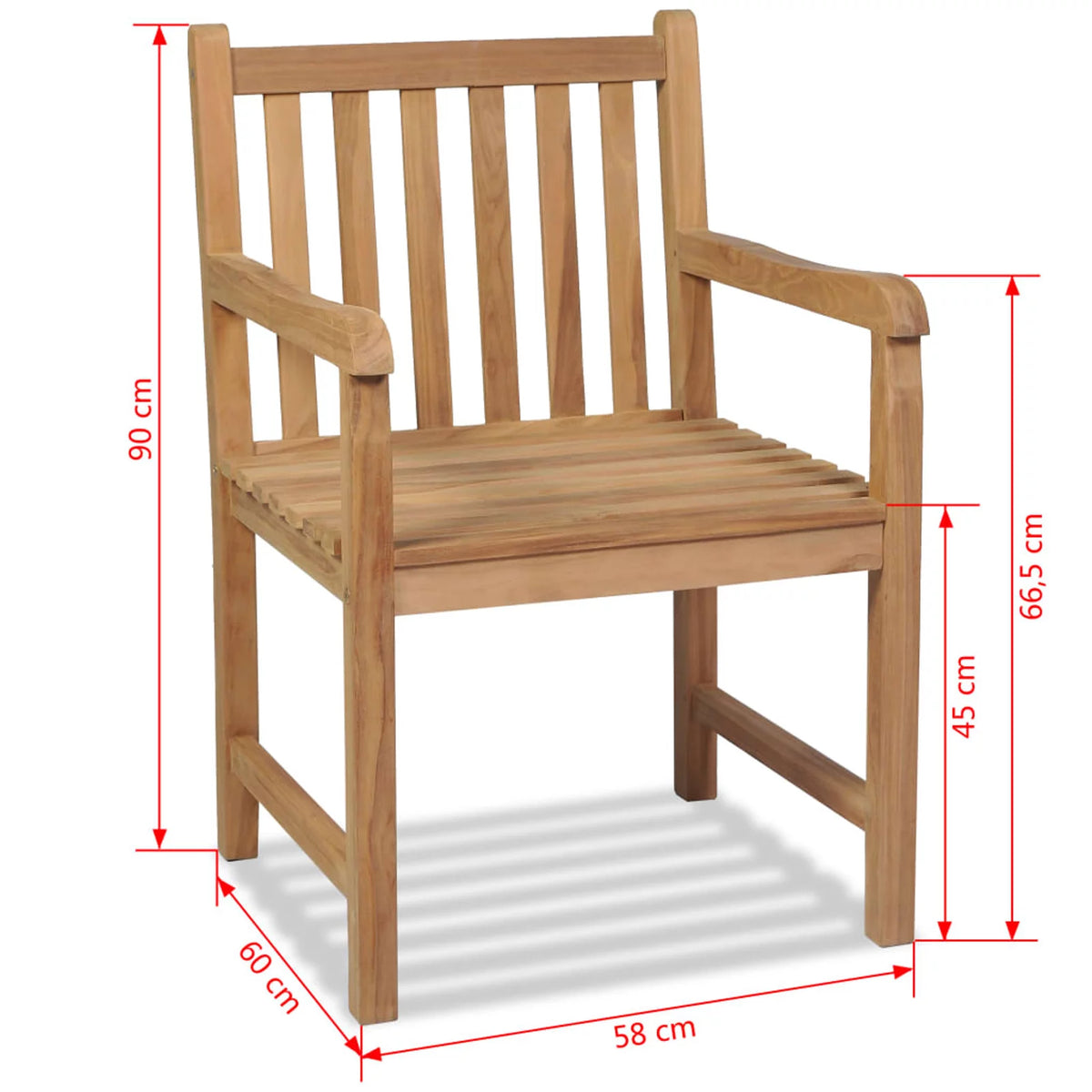 2 pcs Solid Teak Wood Patio Chairs B38118