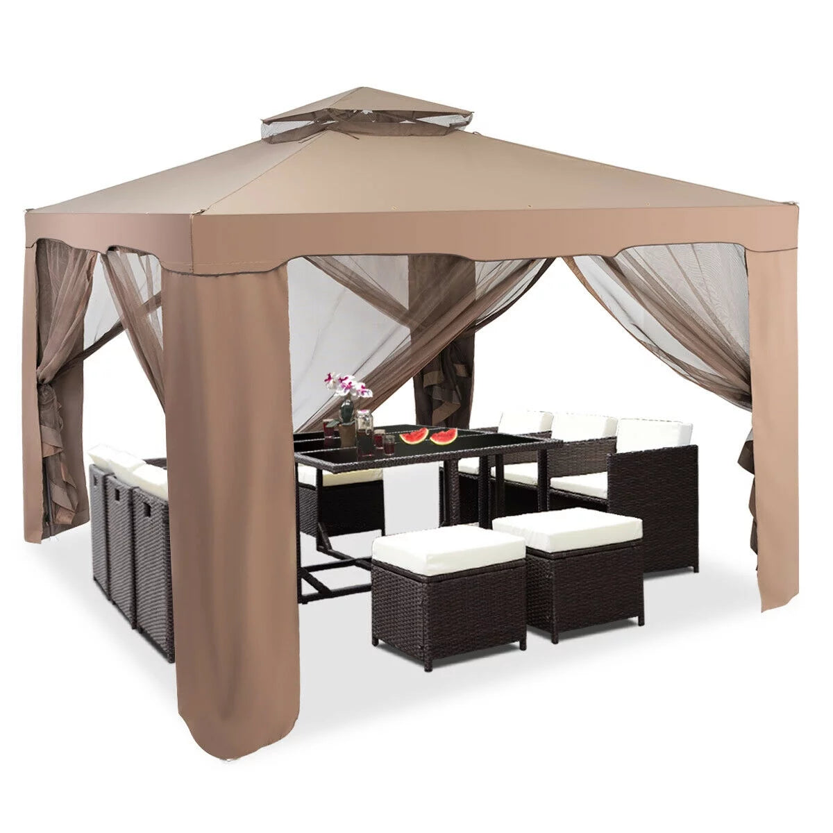 10'x 10' Canopy Gazebo with Mosquito Netting Z16234