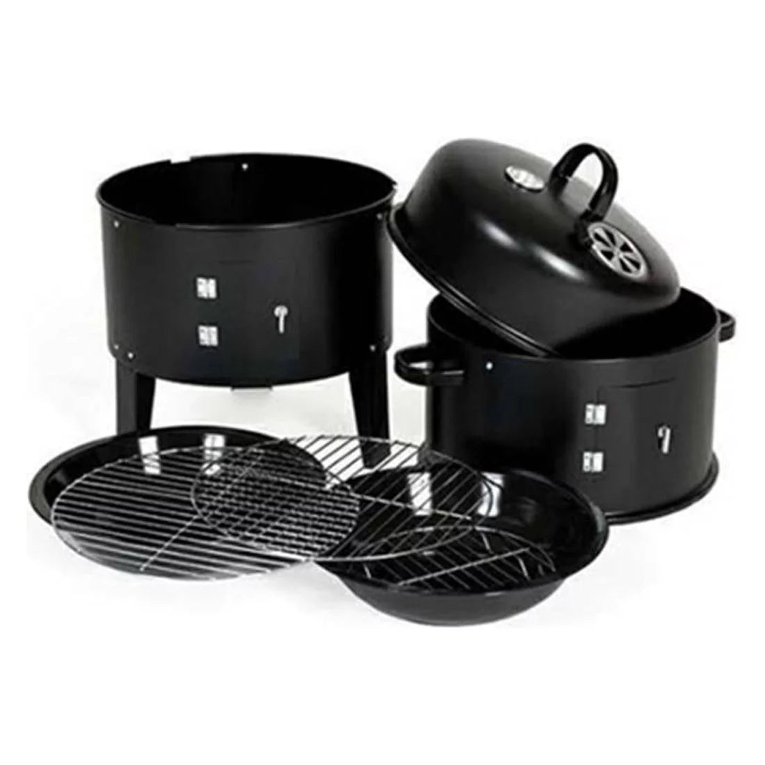 Charcoal Grill Smokeless Vertical BBQ Smoker Portable Meat Cooker C85969