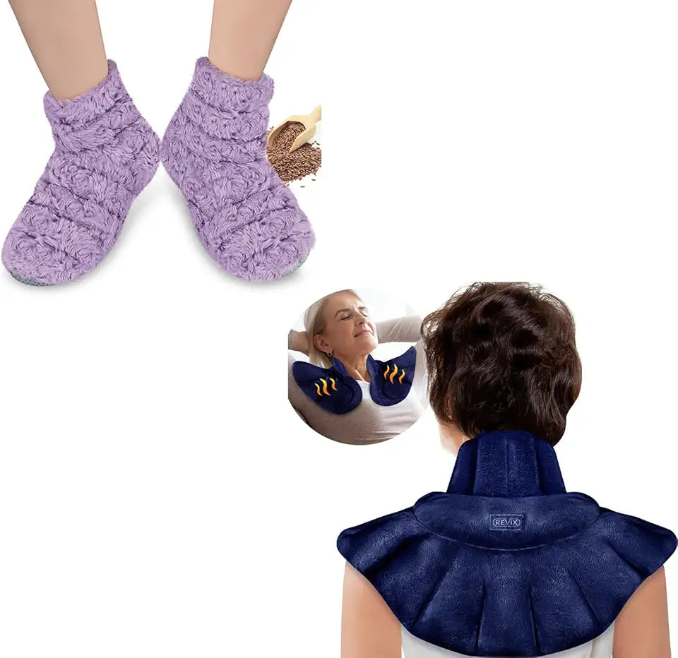 Microwave Heating Pad for Neck Shoulders and Booties and Hot Feet Warmers Y179