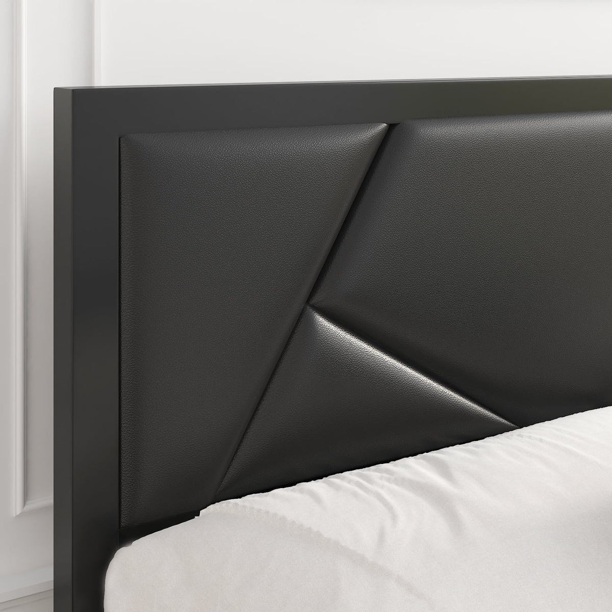 Twin Size Bed Frame with Leather Upholstered Headboard K4611