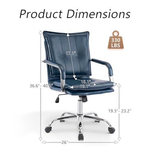 Brown Leather Ergonomic Office Chair with Arms Y851310