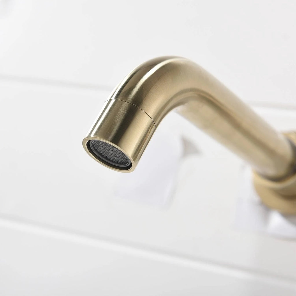 Yellow Wall Mount Single Handle Bathroom Sink Faucet with Drain P69508