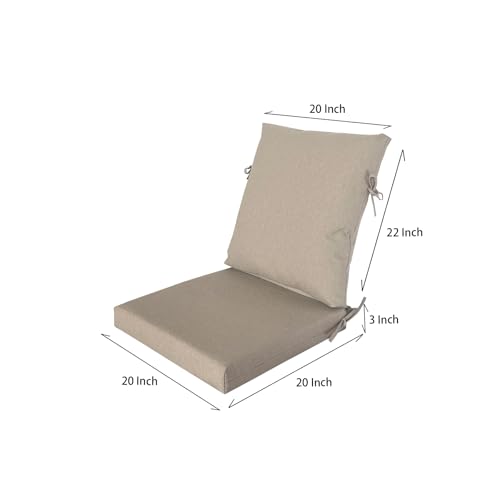 20"x42" Water-Proof Outdoor Dining Cushion Set of 1 with Handles & Ties A480602