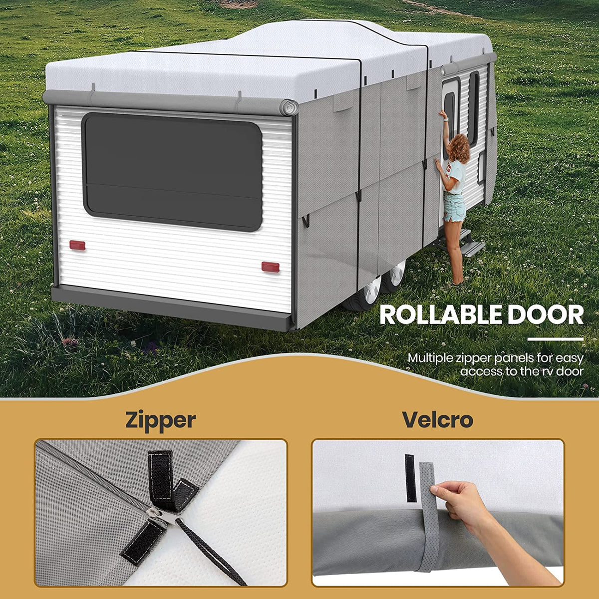 22'-24' Travel Trailer RV Cover with 4 Tire Covers N46028