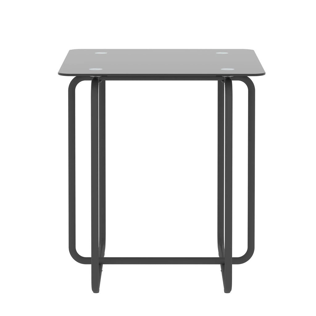 Modern Tempered Glass Coffee Table, Black O49145