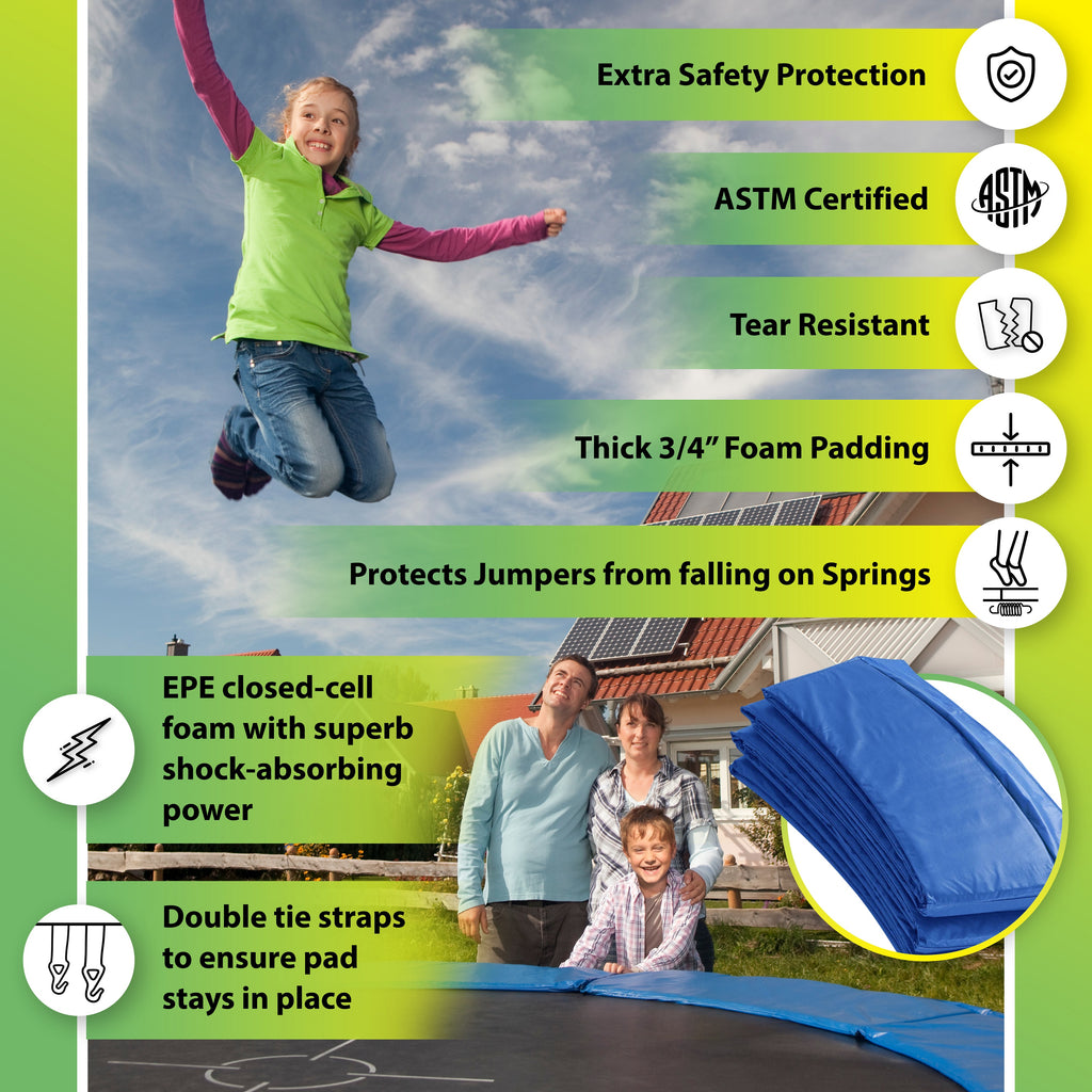 Blue 3/4" Foam Trampoline Replacement Safety Pad for 10 FT. Round Frames S792