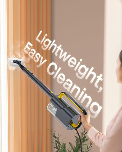 10-in-1 Steam Mop with Detachable Handheld Steamer, 350ml Tank, 2-Level Control and Swivel Head, Gray K9025