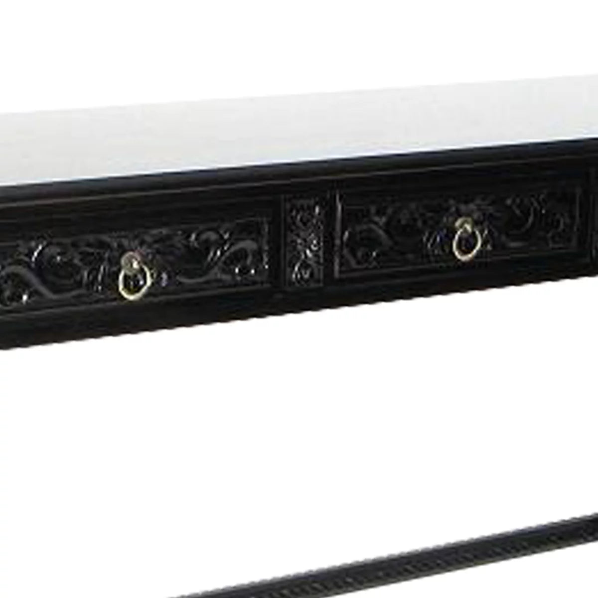 Black Wooden Console Table with Turned Legs V625
