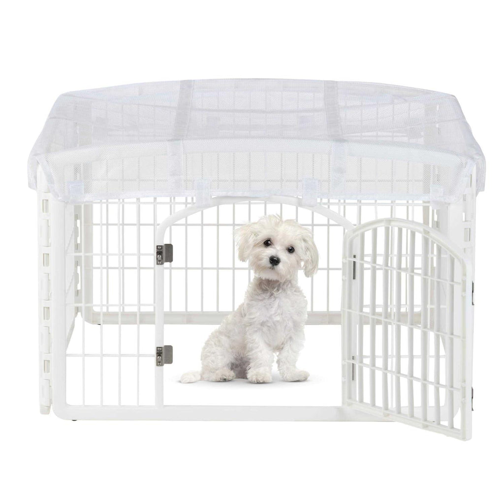 24” 4-Panel Exercise Pet Playpen Mesh Roof Q571
