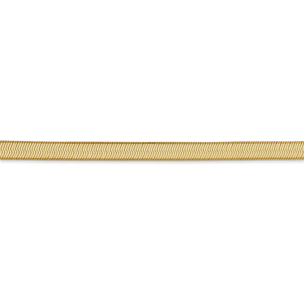 14kt Yellow Gold 4mm Herringbone Chain 16 inch Lobster Clasp K121863