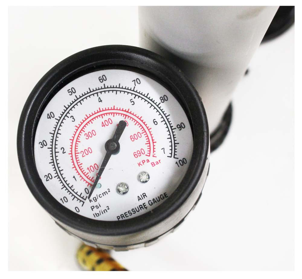 22" High-Pressure Hand Pump with Dial Gauge, Lightweight Metal Body B421