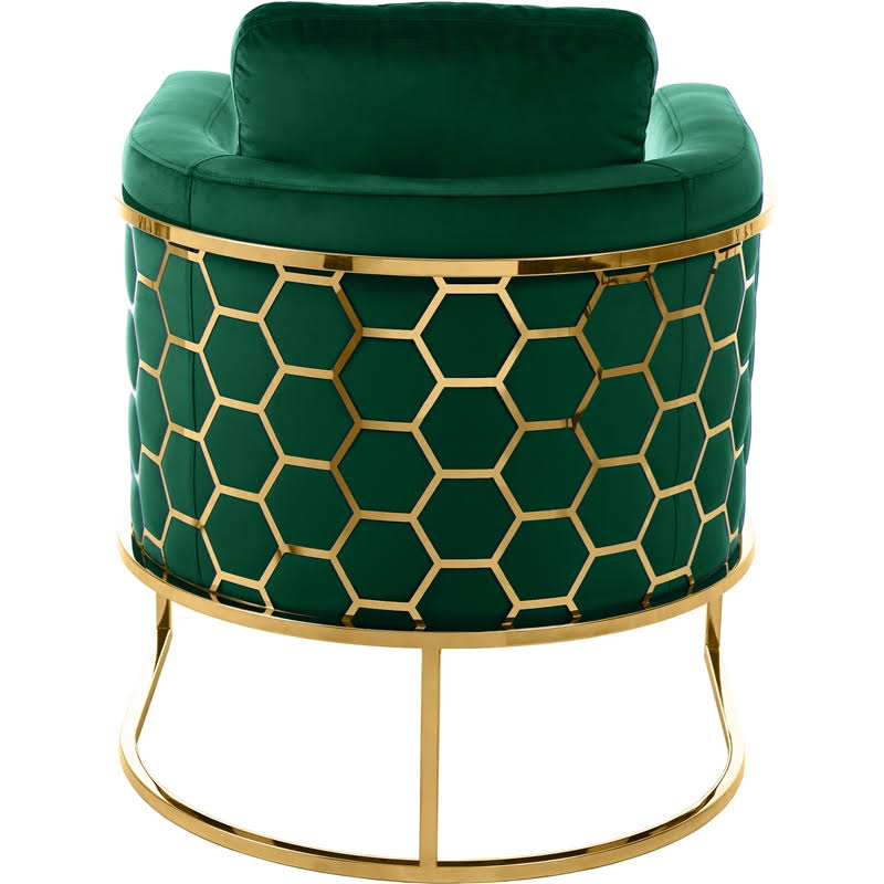 Green Velvet Gold Chair X31725