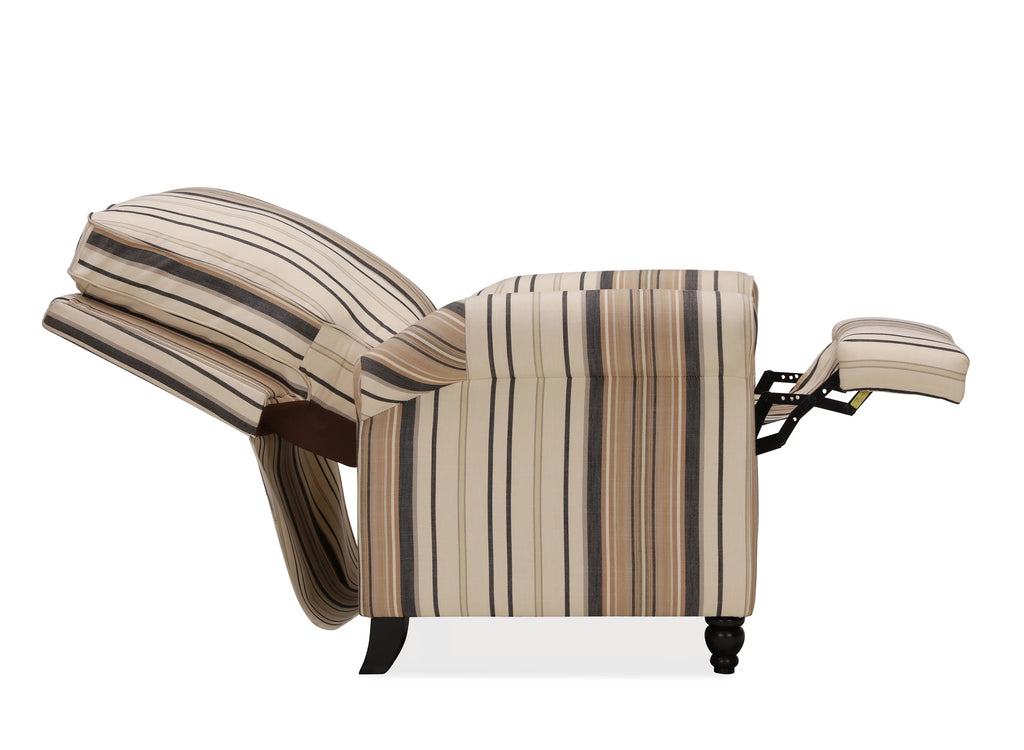 Brown and Black Woven Stripe Recliner Chair I9687