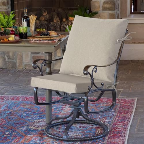 20"x42" Water-Proof Outdoor Dining Cushion Set of 1 with Handles & Ties A480602