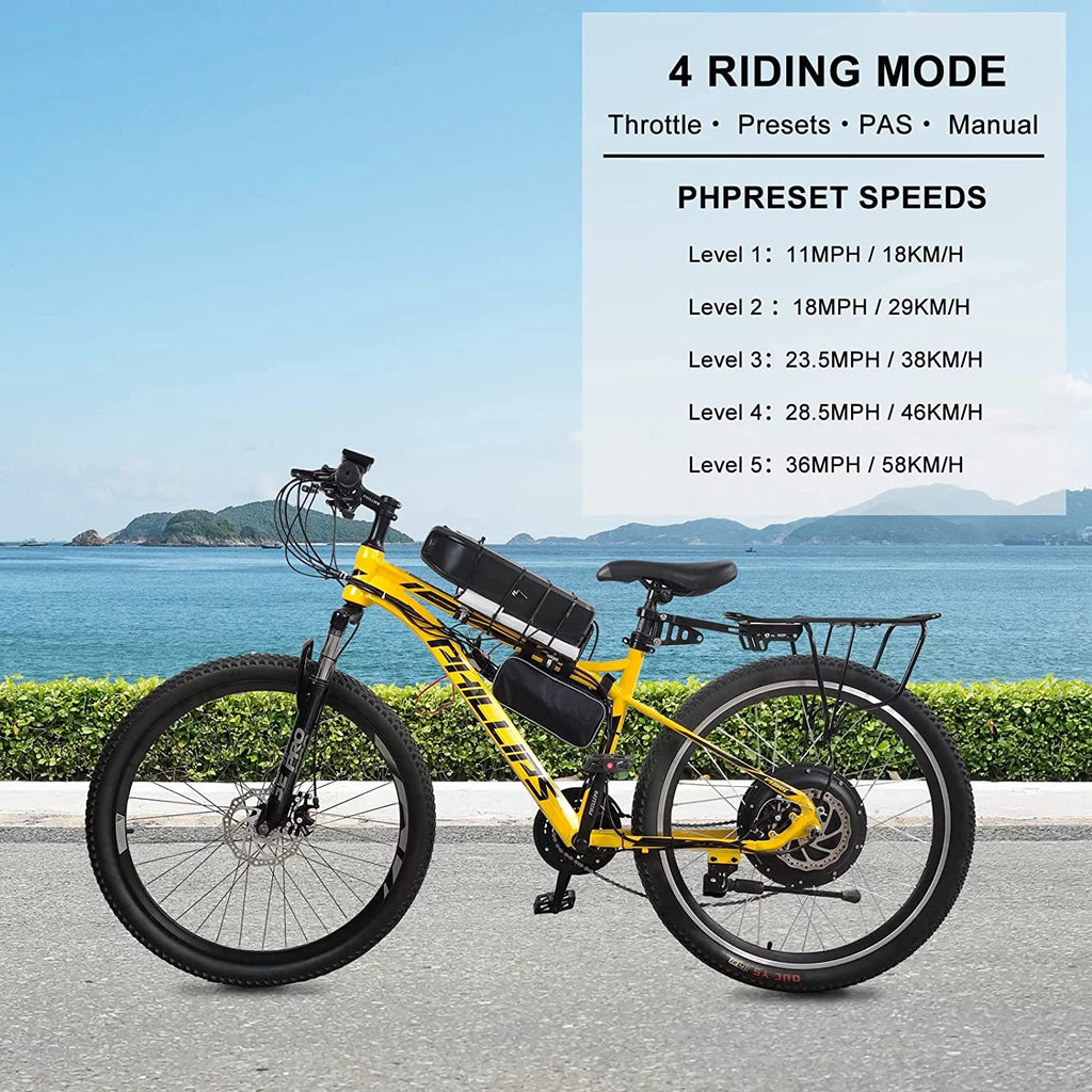 48V 1000W 26" Electric Bike Conversion Kit with LCD Display E601202