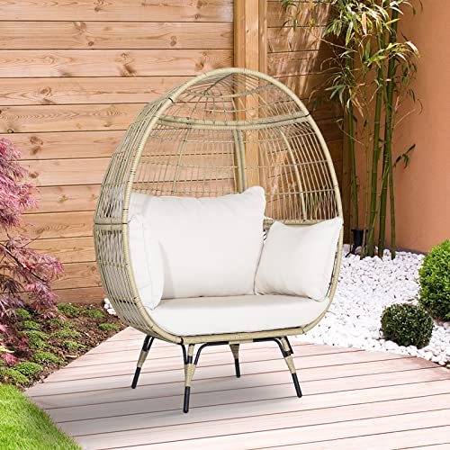 Oversized Wicker Egg Chair with 4 Cushions T12457