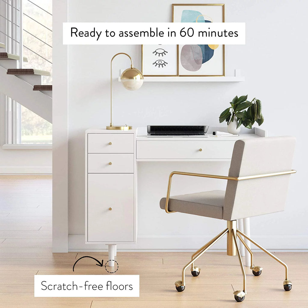 White 4 Drawer Vanity Dressing Table P3793