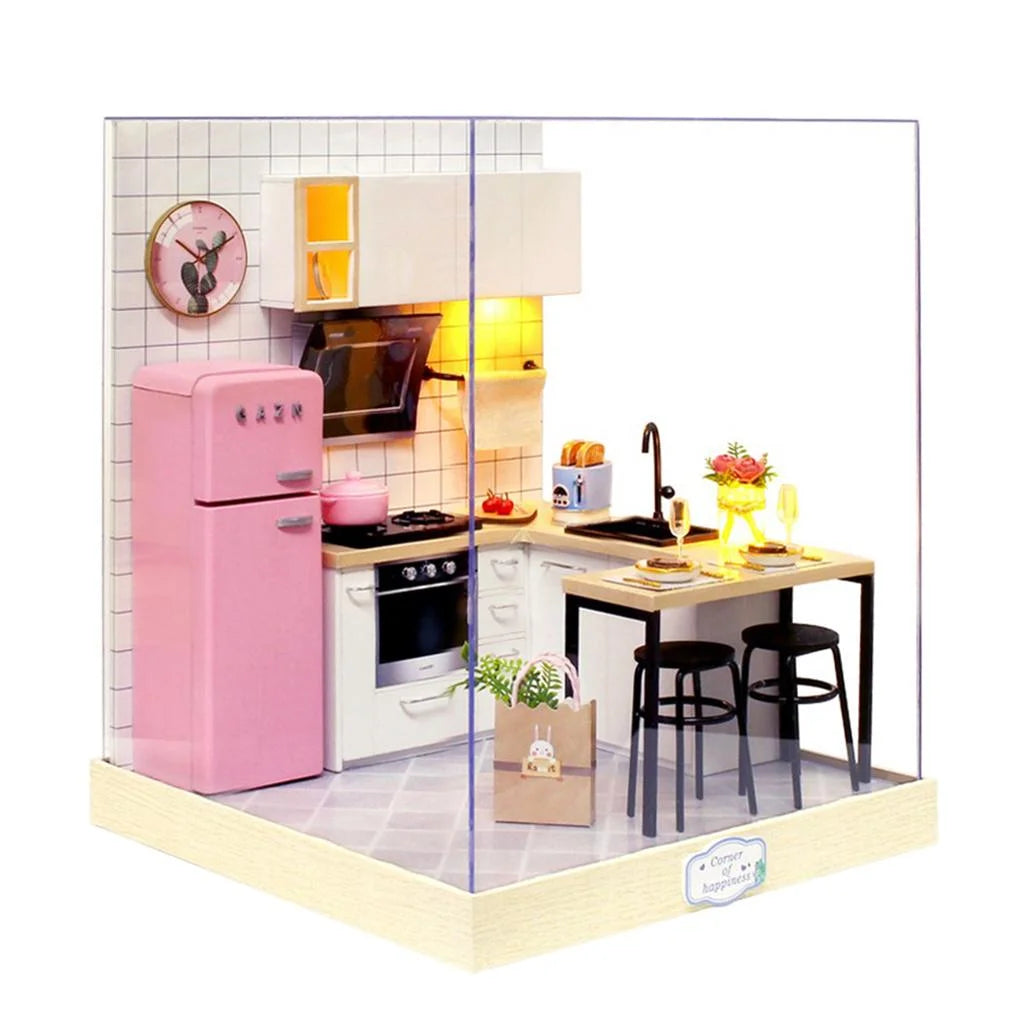 1:24 Wooden Dollhouse with Furniture Case G9664