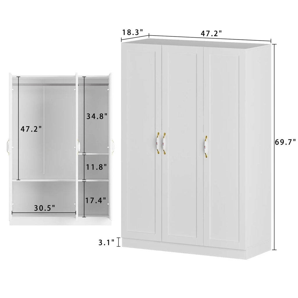 47.2"W Freestanding Wardrobe Armoire Closet B749079