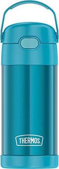 Teal 12 Ounce Stainless Steel Vacuum Insulated Kids Straw Bottle W90337