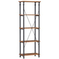 Brown and Black 4 Shelves Wooden Bookcase Y7350
