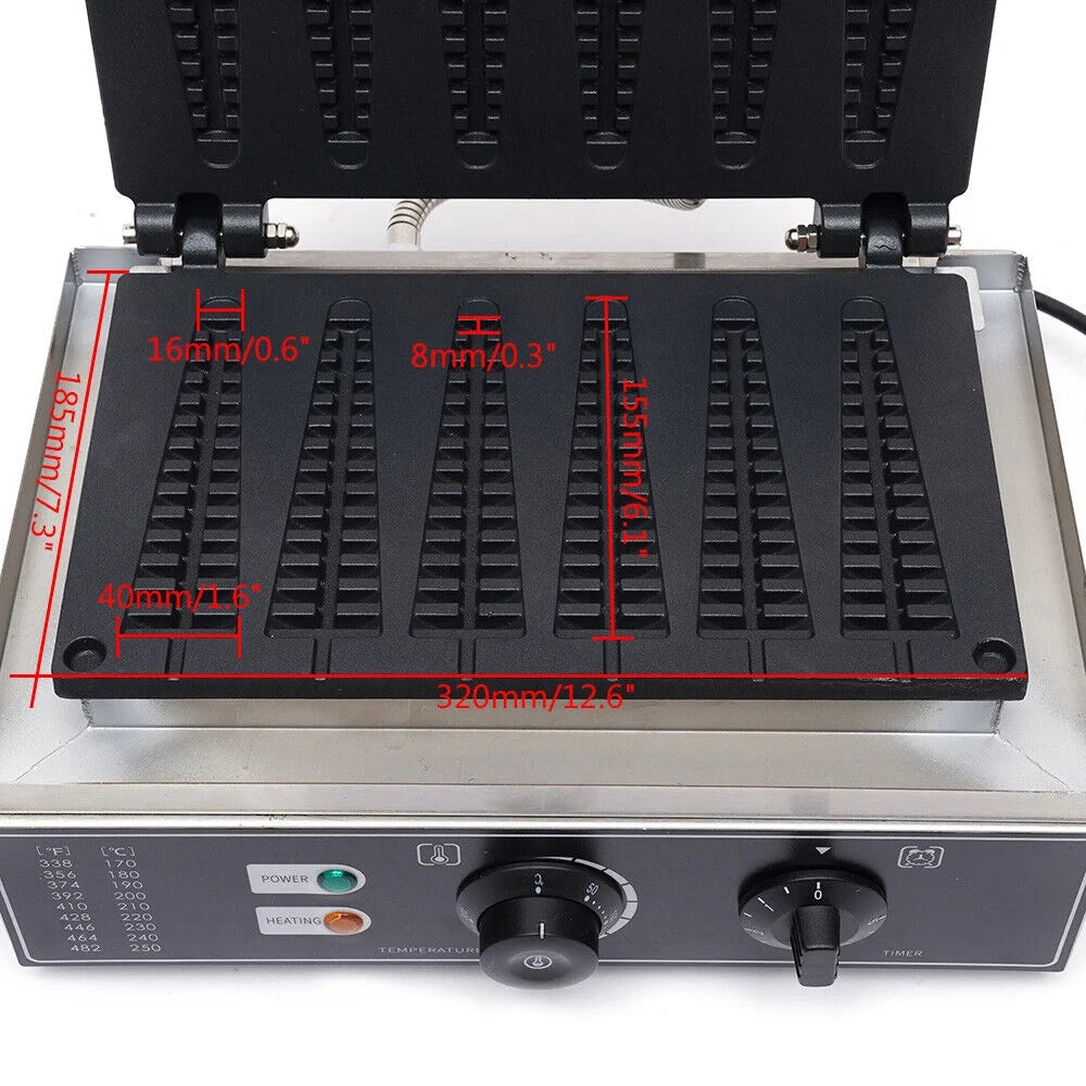 6pcs Non-stick Electric Stick Waffle Maker Machine L504081