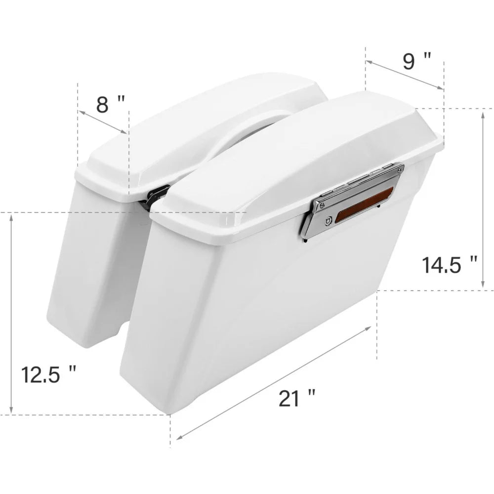 White Hard Saddlebag Trunk O2063