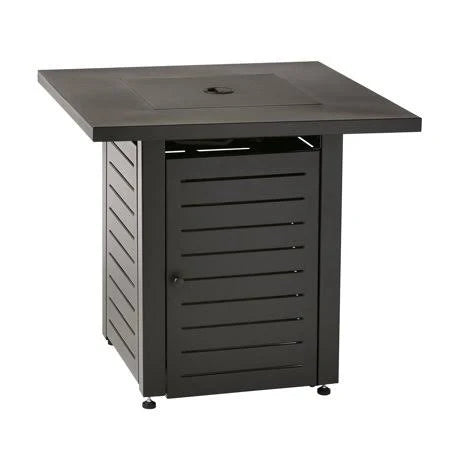 28 inch Square Black Gas Firepit I6345