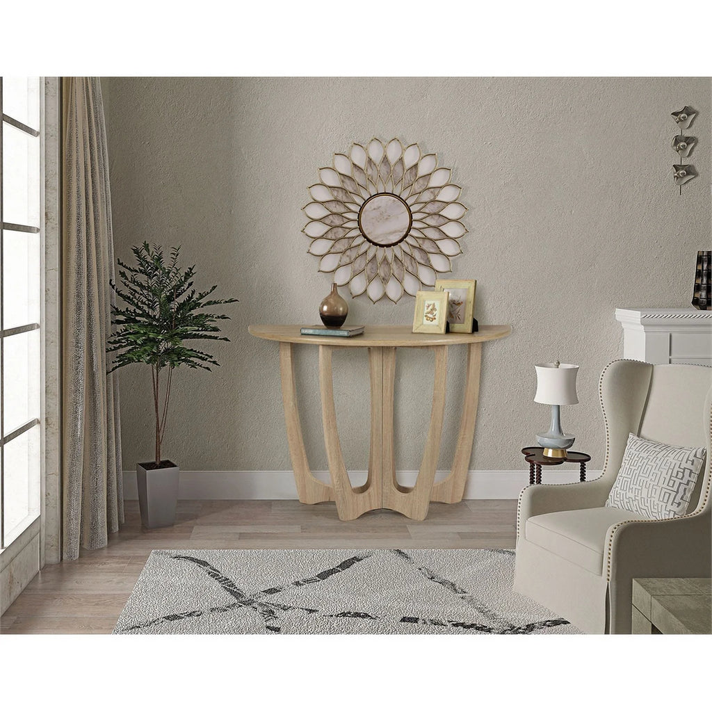 Wood Console Table with Carved Leg in Natural I233235