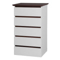 White 5-Drawer Dresser with Wood Top W8713