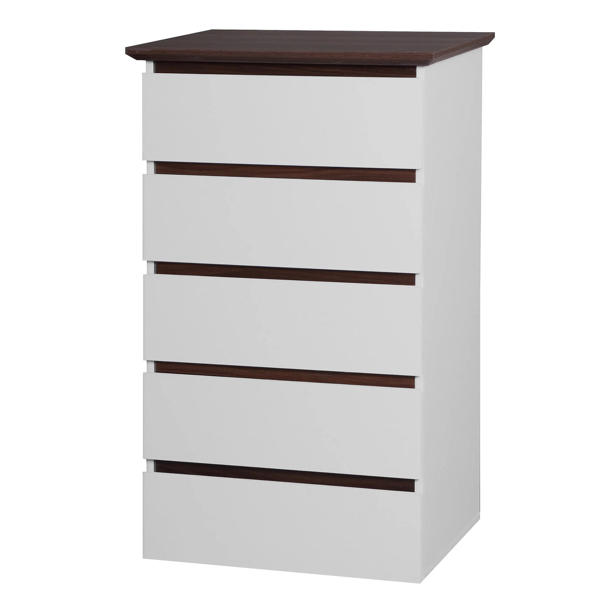 White 5-Drawer Dresser with Wood Top W8713