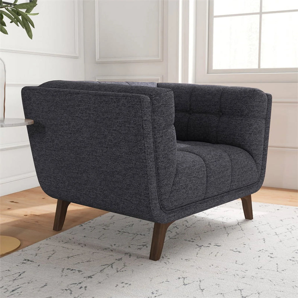 Mid Century Modern Fabric Accent Chair in Gray V549686