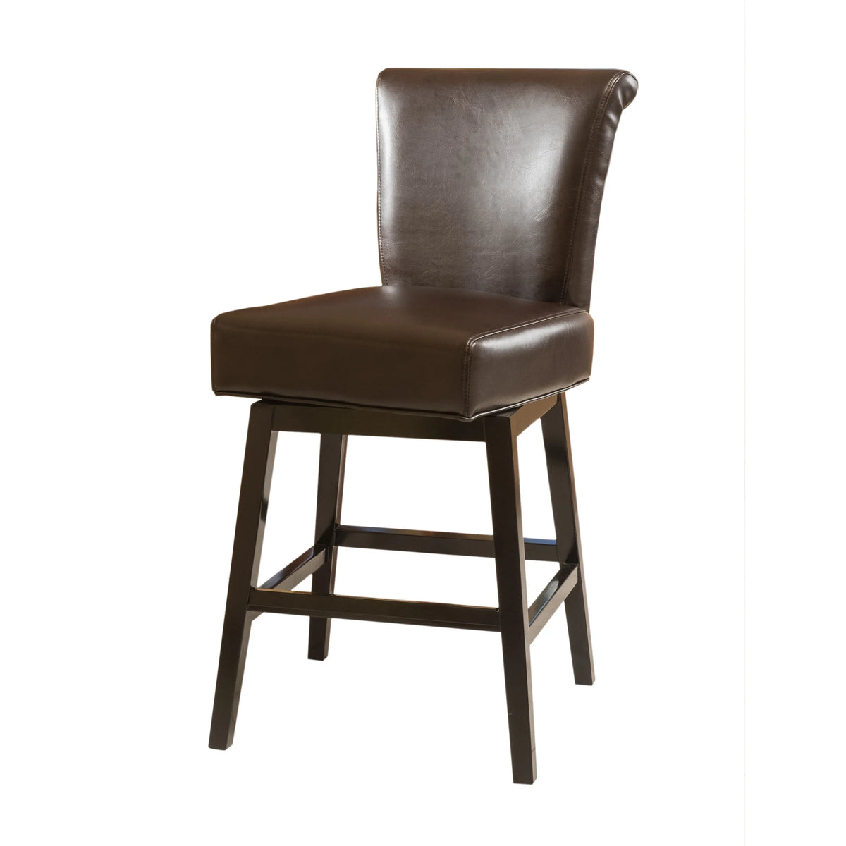 Brown Bonded Leather Swivel Counter Stool P15923