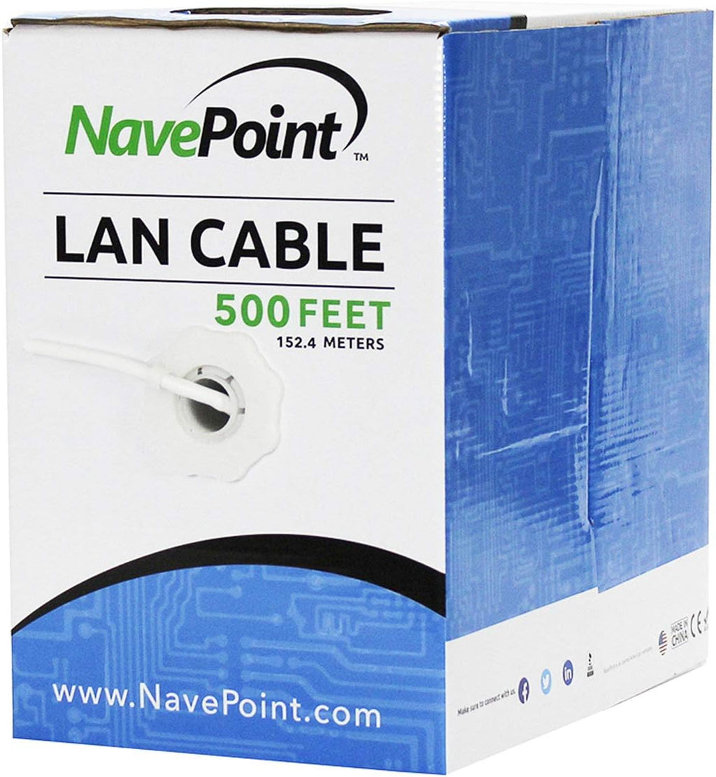 Cat6 Bulk Ethernet Cable, 500ft, Black, Solid, 550MHz, 23AWG, UTP M72209
