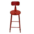 Red Round Seat Counter Stool with Curved Backrest Y9368