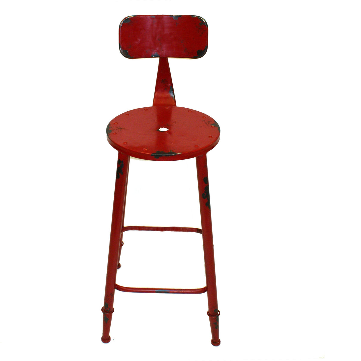 Red Round Seat Counter Stool with Curved Backrest Y9368