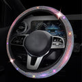 Black with White Diamond Crystal Steering Wheel Cover 15 inches C469