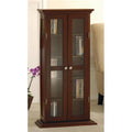 Antique Walnut Beechwood CD/DVD Cabinet with Glass Door B9292