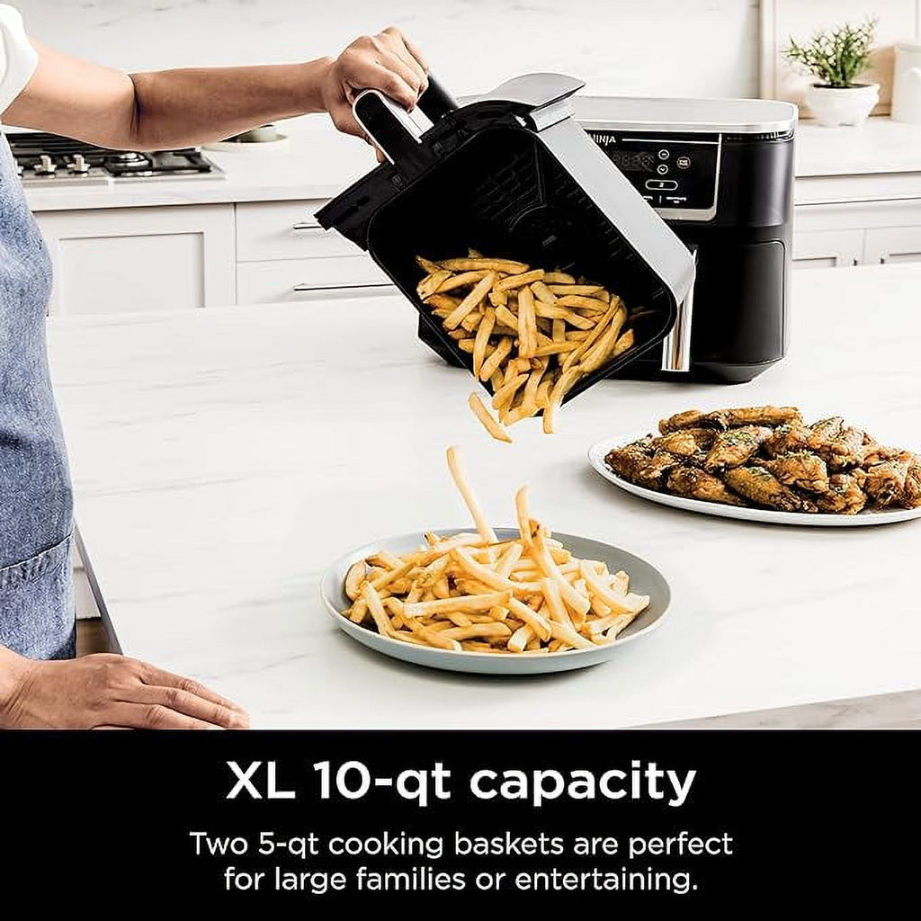 Open Box Ninja Foodi 10 Quart 6-in-1 DualZone Smart XL Air Fryer 2 - Grey M650