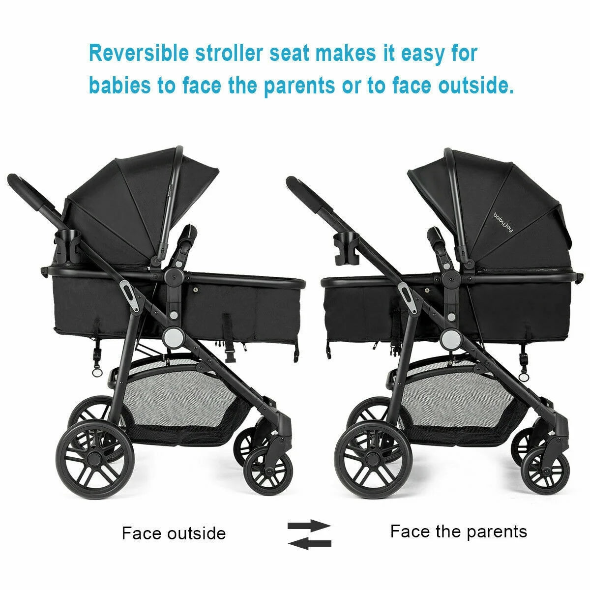 Foldable Baby Stroller Black B6894