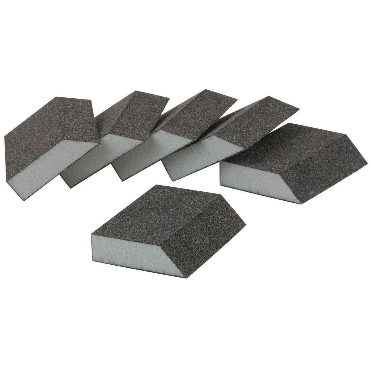 Aluminum Oxide Angled Sanding Sponges Fine Grade 6 Pack F451759