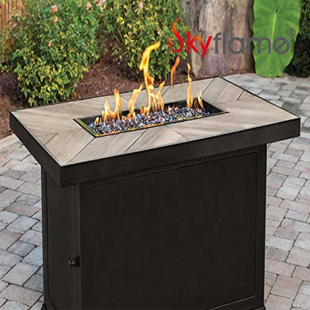 Black Dual Burner Fire Pit Pan and Burner E1659
